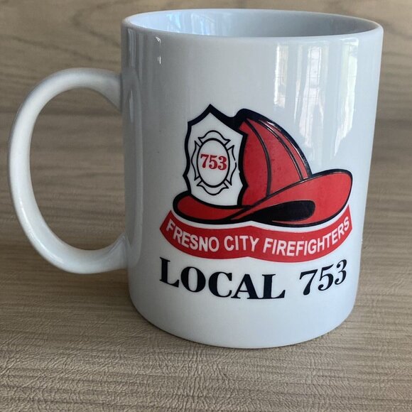 Fresno City Firefighters Local 753 Mug Cup Fire Fighters Association Fire Helmet - Picture 1 of 6